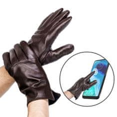 Rovicky Zateplené pánske rukavice z prírodnej hovädzej kože - XL