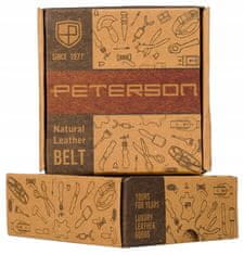 Peterson Široký pánsky kožený opasok s klasickou prackou - 115