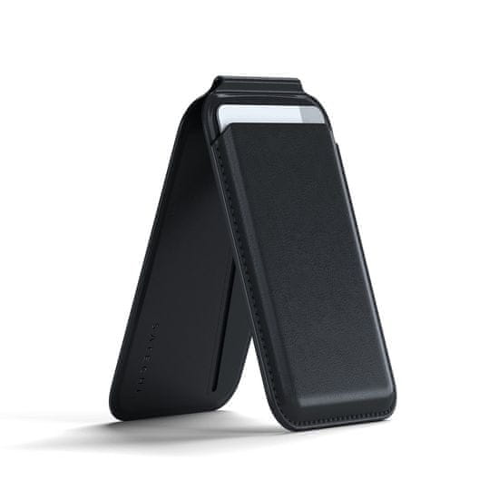 Satechi Magnetický stojan / peňaženka Vegan-Leather pre Apple iPhone 12/13/14/15, Čierna