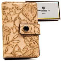 Peterson Vertikálna peňaženka z ekologickej kože s rastlinným zdobením