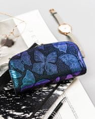 Peterson Dámska kožená peňaženka zdobená holografickými motýľmi