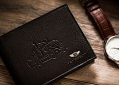 Peterson Veľká kožená peňaženka s priehradkou na zips