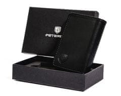 Peterson Pánska kožená peňaženka so zapínaním a ochranou RFID karty