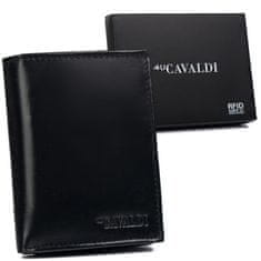 4U Cavaldi Čierna kožená pánska peňaženka s RFID Protect