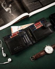 Peterson Veľká pánska kožená peňaženka so zapínaním na patent