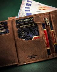 Peterson Veľká, kožená pánska peňaženka s vlasteneckým motívom