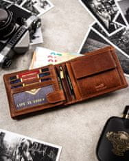 Peterson Veľká, kožená pánska peňaženka s reliéfom zobrazujúcim znamenie zverokruhu