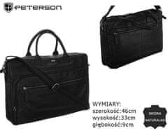 Peterson Priestranná, pánska taška na notebook z prírodnej kože