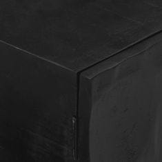 Vidaxl TV skrinka, čierna 110x30x40 cm, mangový masív a železo