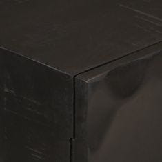 Vidaxl Komoda, čierna 55x30x76 cm, mangový masív a železo