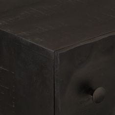 Vidaxl Skrinka so zásuvkami, čierna 55x30x76cm, mangový masív a železo