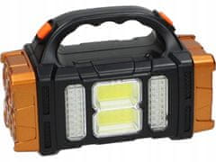 Verk  12317 Prenosné solárne LED COB svietidlo 25 W s powerbankou, oranžová