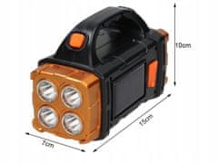 Verk  12317 Prenosné solárne LED COB svietidlo 25 W s powerbankou, oranžová