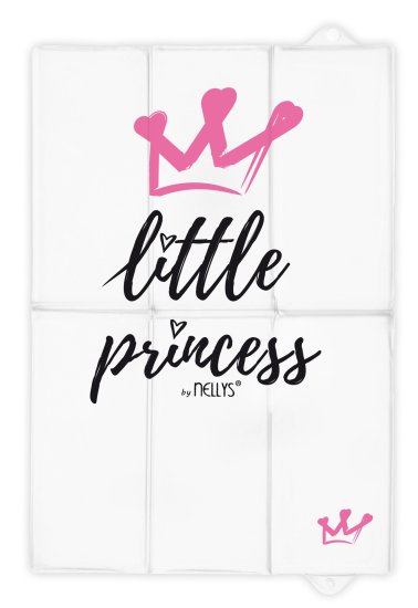 Nellys Cestovná prebaľovacia podložka, mäkká, Little Princess, 60x40cm, biela, ružová