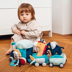 BabyOno Edukační vzdělávací hračka Safari train, modrá