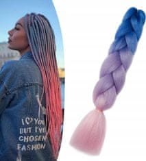 Korbi Syntetické vlasy, copánky, fialovo-modro-ružové Ombre, WA13