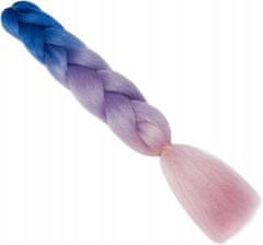 Korbi Syntetické vlasy, copánky, fialovo-modro-ružové Ombre, WA13