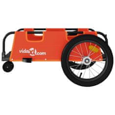 Vidaxl Príves na bicykel, oranžový, oxfordská látka, železo