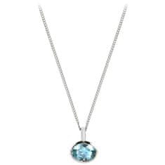 Silver Cat Nežný náhrdelník s modrým kryštálom SC262 (retiazka, prívesok)