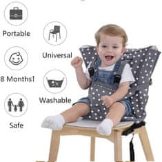 Netscroll Univerzálny poťah na stoličku pre deti pre bezpečné kŕmenie, pomoc a bezpečnosť pri kŕmení, vhodný na rôzne stoličky, na cesty, do reštaurácií, na návštevy, prenosný detský stoličkový poťah,SeatSecure