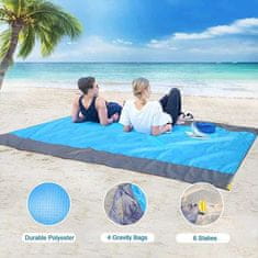 Netscroll Skladateľná vodotesná nepremokavá podložka na pláž, kemping alebo piknik, 210x200 cm, žiadny viac piesok alebo vlhkosť, užite si kdekoľvek, pridaná taška na ukladanie, ľahko sa čistí, Mat4Beach