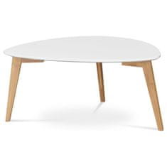 Autronic Konferenční stůl Stůl konferenční 85x48x40 cm,MDF bílá deska,nohy bambus přírodní odstín (AF-1182 WT)