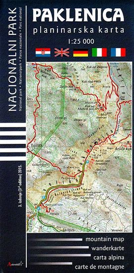 Astroida Mapa Mapa Národného parku Paklenica 1:25,000