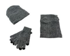 APT Set čiapky nákrčník rukavice, šedá melanž, BQ52C
