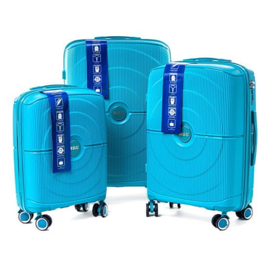 Rogal Tyrkysová sada 3 luxusných odolných kufrov "Orbital" - M, L, XL