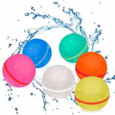 Netscroll Vodné balóniky na viacnásobné použitie (6 kusov), vodné bomby, ktoré sú skvelé na neustálu zábavu na pláži, dvore alebo v parku, rôzne farby, FunBallons