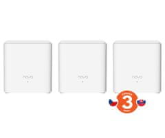 Tenda Nova EX3 (3-pack) WiFi6 AX1500 Mesh Gigabit systém, 6xGLAN/GWAN, WPA3, VPN, SMART SK aplikácie