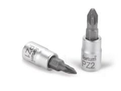 Fortum Hlavice zástrčná (4701823) hlavice zástrčná šroubovák PZ, 1/4&quot;, PZ 3, L 37mm, CrV/S2