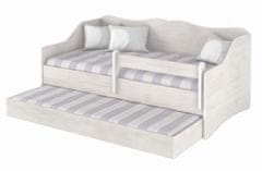 Nellys Dětská postel s výsuvnou přistýlkou 160 x 80 cm - bílá surf,
