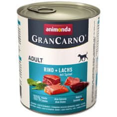 Animonda Konzerva Gran Carno hovädzie + losos + špenát - 800 g
