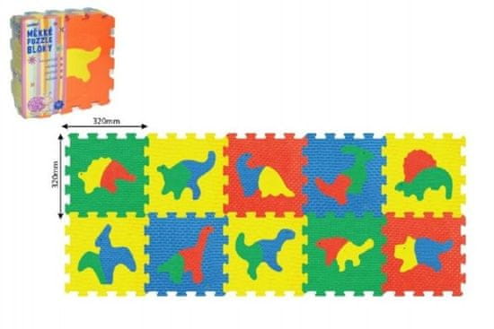 Wiky Pěnové puzzle Dinosauři 32x32cm 10ks v sáčku