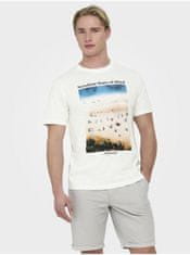 ONLY&SONS Krémové pánske tričko ONLY & SONS Kolton XL