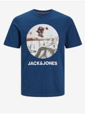Jack&Jones Modré pánske tričko Jack & Jones Navin S