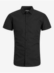 Jack&Jones Čierna pánska košeľa s krátkym rukávom Jack & Jones Joe S