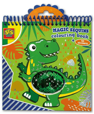 SES Magické Dino omaľovánky s flitrami modrej,zelené