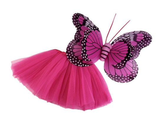 Karnevalový kostým - motýľ - fialovoružová