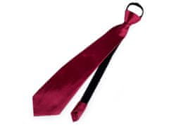 Saténová párty kravata jednofarebná - (37 cm) bordó