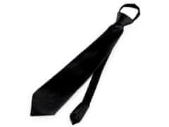 Saténová párty kravata jednofarebná - (31 cm) čierna