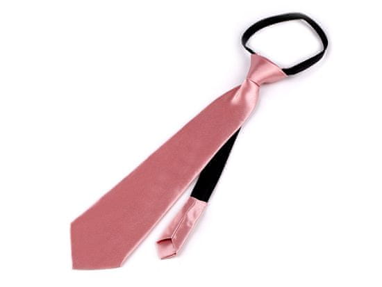 Saténová párty kravata jednofarebná - (31 cm) púdrová