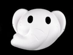 Karnevalová maska - škraboška na domaľovanie zvieratká - biela slon