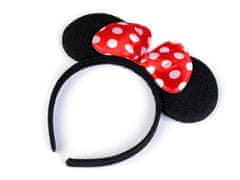 Karnevalová čelenka Minnie Mouse - červená veľké bodky