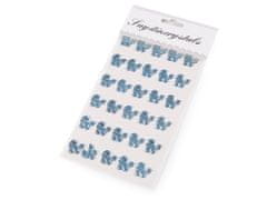 Samolepiace ozdoby na lepiacom prúžku - modrá svetlá kočík (12 karta)