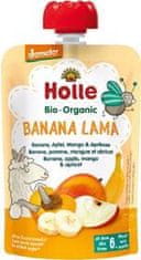 Holle Banana lama Bio ovocné pyré banán, jablko, mango, marhuľa, 100 g (6 m+)