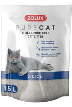 Zolux Podstielka PURECAT natural silica 15l