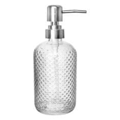 ORION tvoríme vašu domácnosť Sklenený dávkovač mydla - plast/sklo, bodky, 450 ml
