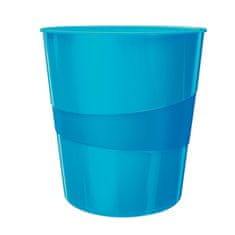 LEITZ Odpadkový kôš WOW - plastový, modrý, objem 15 l